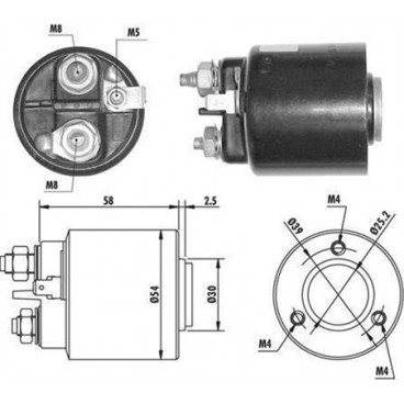 Contact solenoid demaror