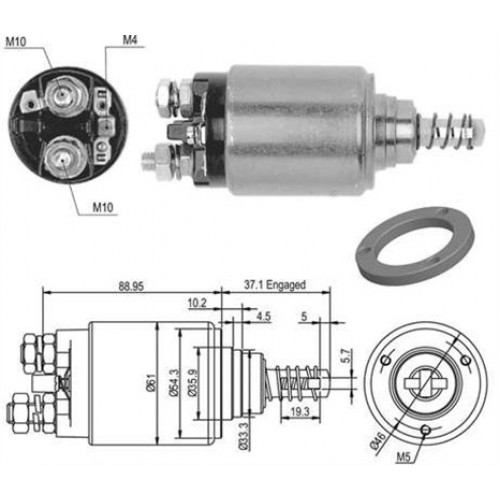 Contact solenoid demaror