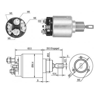 Contact solenoid demaror