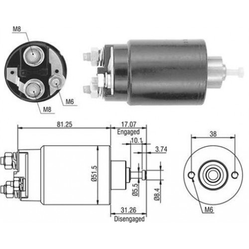 Contact solenoid demaror