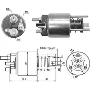 Contact solenoid demaror
